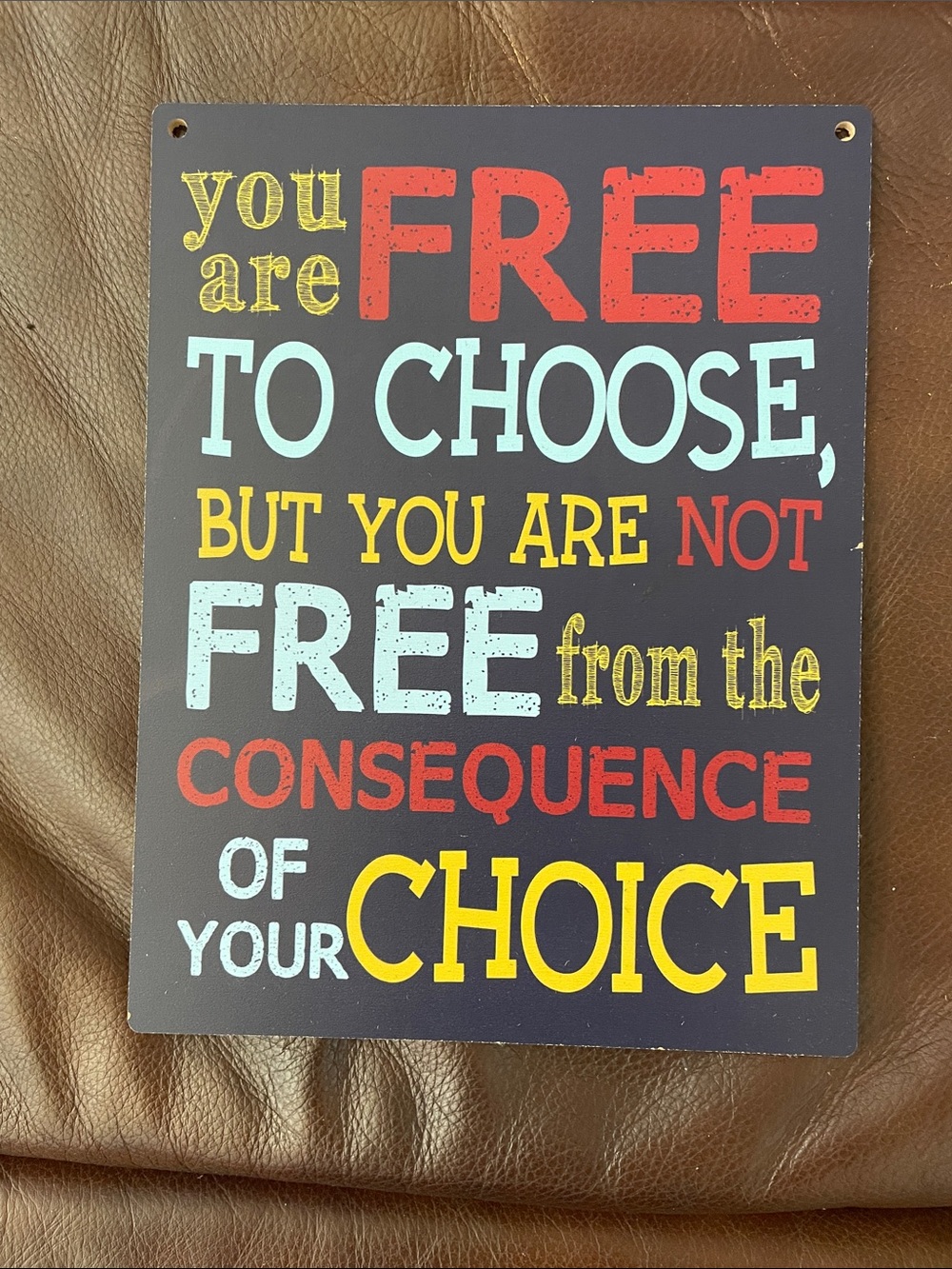 You Are Free To Choose - Multi-Color Motivational Wall Plaque